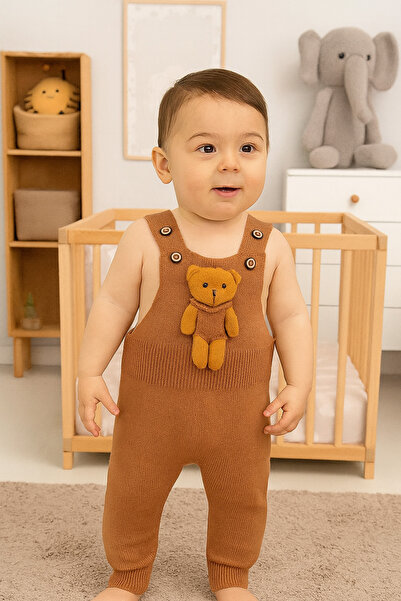 babynow BabyNova Oyuncaklı Triko Salopet Tulum