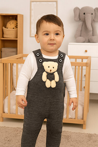 babynow BabyNova Oyuncaklı Triko Salopet Tulum