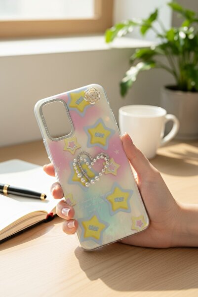 batuteknoloji Xiaomi Redmi 9T Airbag Tasarımlı Taşlı Desenli Love Silikon Kapak