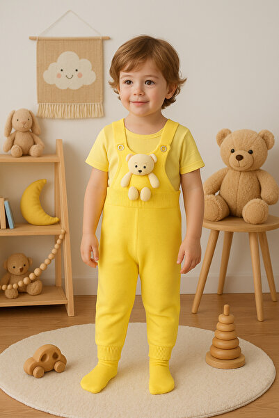 babynow BabyNova Oyuncaklı Triko Salopet Tulum