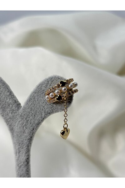 Uzak Işıklar أقراط كريستال على شكل قلب مرصعة بالزركون مطلية بالذهب