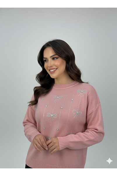 Blue Morpho Bow Row Knitwear Stone Skirt Top Crop Sweater