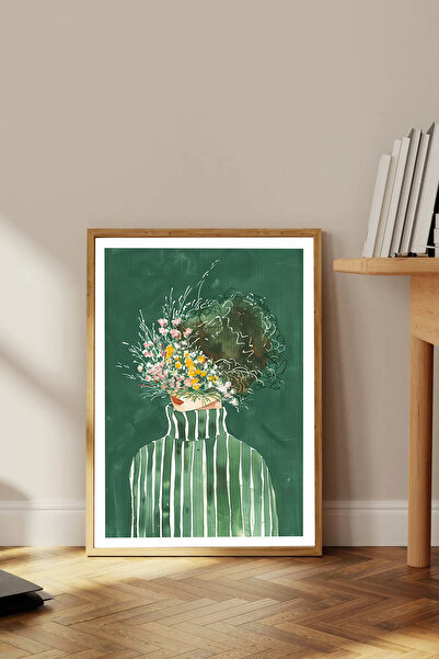 Dekorsiahome Tek Parça Ahşap Çerçeveli Oturma Odası Salon Mutfak Tablosu TK1883