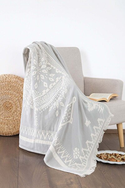 Çulha Dante Light Gray,100% Cotton 130X170 cm Tv Blanket
