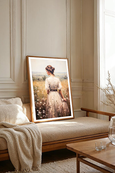 Dekorsiahome Tek Parça Ahşap Çerçeveli Oturma Odası Salon Mutfak Tablosu TK1802