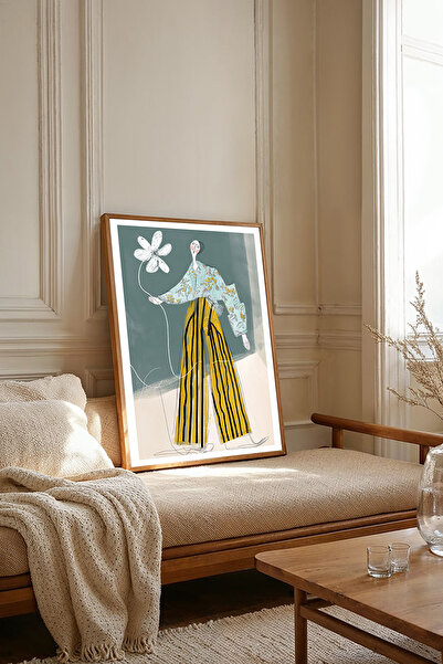 Dekorsiahome Tek Parça Ahşap Çerçeveli Oturma Odası Salon Mutfak Tablosu TK1894