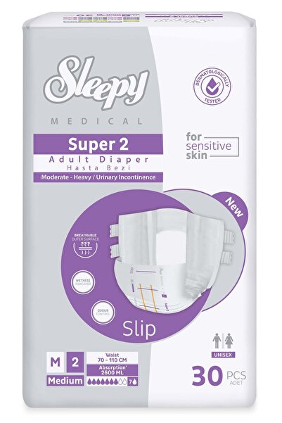 Sleepy Adult Diapers Medical Super 2, size M (80–120 cm) – 30 pieces