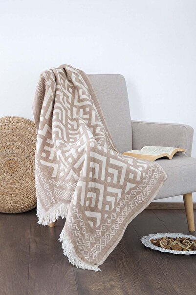 Çulha Rubby Beige,100% Cotton 130X170 cm Tv Blanket