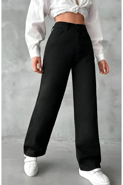 kleshus Çnr Miya Γυναικείο ψηλόμεσο τζιν παντελόνι φαρδύ τζιν Lycra ελαστικό ...