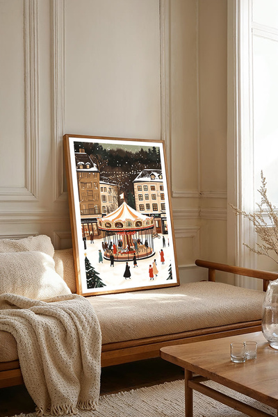 Dekorsiahome Tek Parça Ahşap Çerçeveli Oturma Odası Salon Mutfak Tablosu TK1805