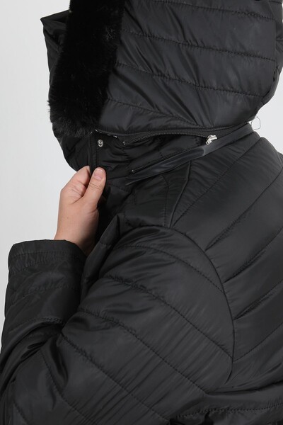 By Alba Collection Women's Black Long Puffer Oversized Coat