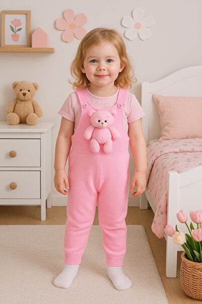 babynow BabyNova Oyuncaklı Triko Salopet Tulum