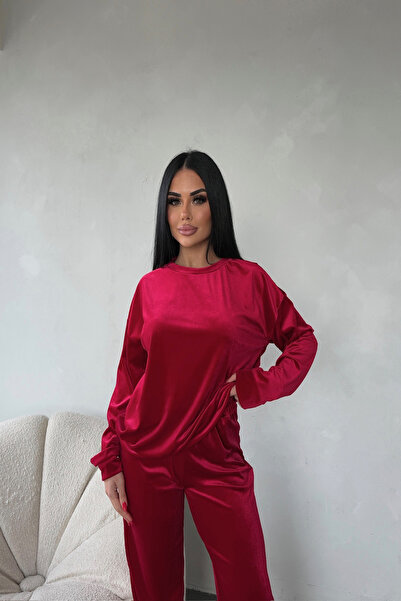 kamacibutik Crew Neck Premium Velvet Suit
