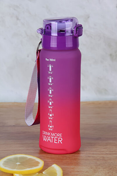 A&A زجاجة مياه تحفيزية كبيرة الحجم 700 مل بغطاء مانع للتسرب، زجاجة مياه، قارو...