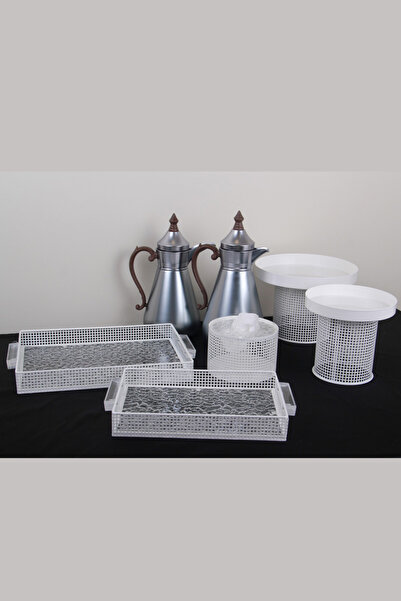 Generic Cake and dessert stand set + serving tray set + tea and coffee thermos set + tissue box holder in a luxurious royal design