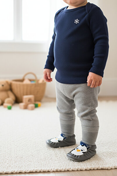 Bermody Неплъзгаща се кожена подметка Удобни бебешки детски пантофки Чорапи Ботушки Пандуф Домашни детски обувки