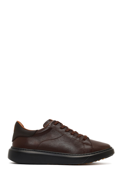 Derimod Men's Brown Lace-Up Thick Sole Leather Sneaker 25Wfd685318
