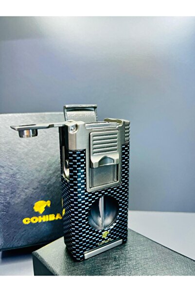 COHİBA 2 Torch Pürmüz Alevli Puro Delici, Makas ve İğneli Özel Üretim Profesy...
