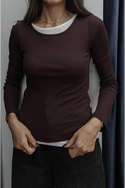 Havoş Brown Double Layered Blouse