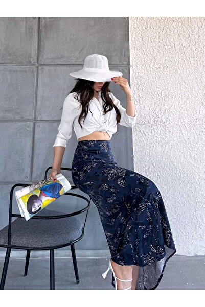 winmoda DESENLİ UZUN SATEN ETEK - SATEN ETEK - DESENLİ SATEN ETEK