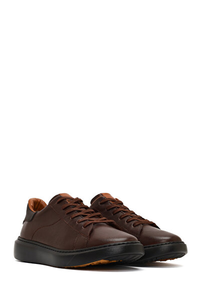 Derimod Men's Brown Lace-Up Thick Sole Leather Sneaker 25Wfd685318
