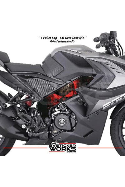 ARONA Bajaj Pulsar RS200 Orta Şase Kaplama Punisher Desen Sticker