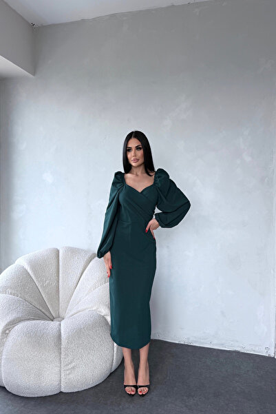 kamacibutik Heart Necklace Princess Sleeve Dress