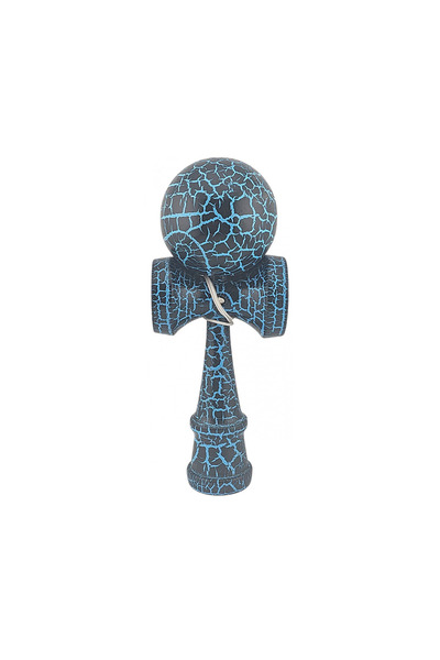 Berbis Kendama X Originala - Jucarie din Lemn, 18 cm, Design Cracked Negru-Al...