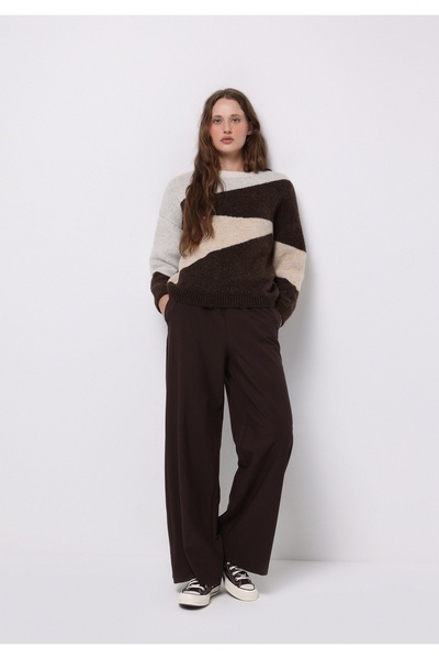 Colin's Regular Fit Yuvarlak Yaka Baskılı Kadın Çok Renkli Kazak