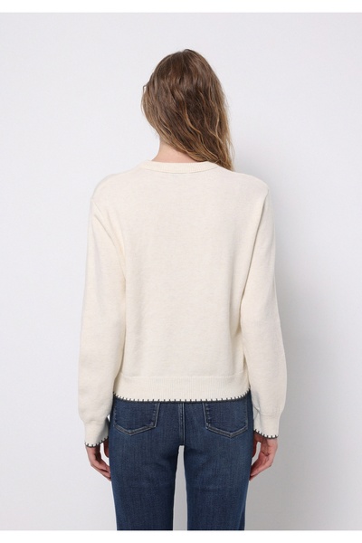 Colin's Regular Fit Yuvarlak Yaka Düz Kadın Ekru Kazak