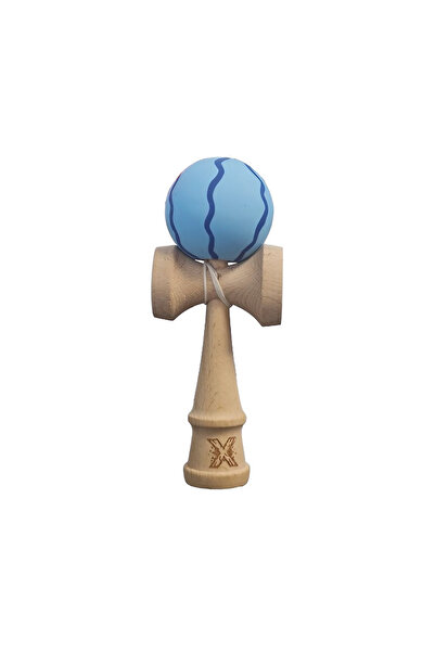 Berbis Kendama X Originala Rubber Grip - Jucarie din Lemn, 18 cm, Model Albas...