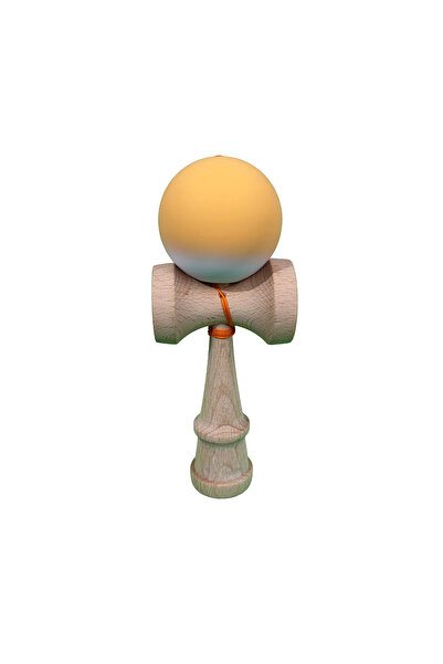 Berbis Kendama X Originala - Jucarie din Lemn, 18 cm, Model Portocaliu-Alb in...
