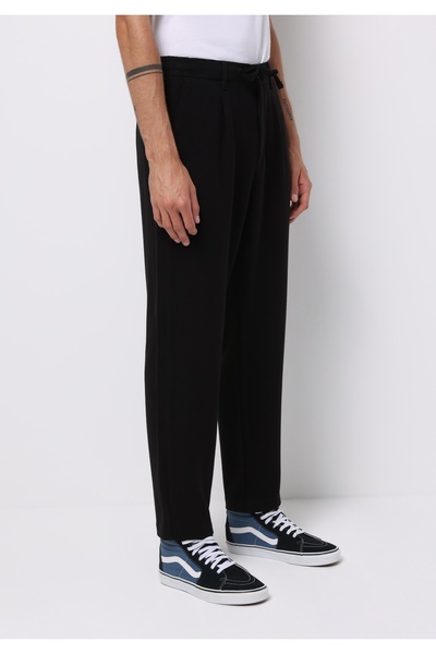 Colin's Regular Fit Mid Waist Straight Leg Men's Black Trousers