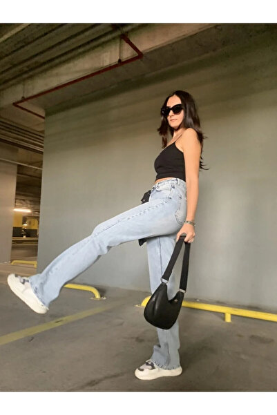 kleshus Çnr Miya Γυναικείο Φαρδύ Παντελόνι Λύκρα με Φαρδιά Μπατζάκια Τζιν Παν...