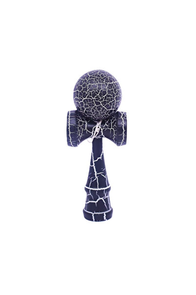 Berbis Kendama X Originala - Jucarie din Lemn, 18 cm, Model Cracked Albastru-Alb