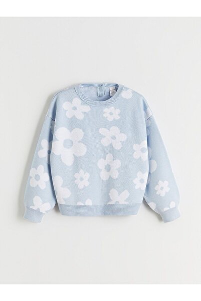 LC Waikiki Pulover tricotat pentru fete cu modele florale LCW Kids