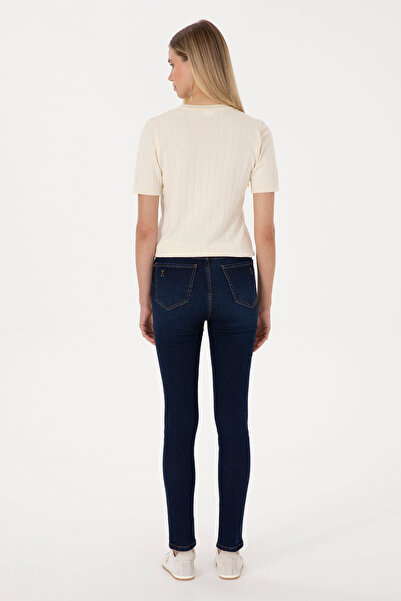 U.S. Polo Assn. Kadın Koyu Mavi Skinny High Waist Fit Jean Pantolon 50316591-DN0023