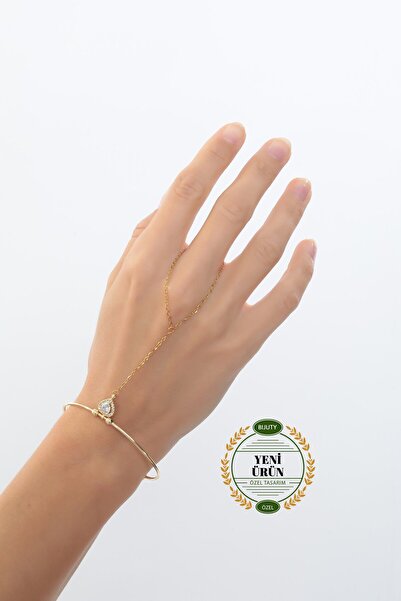 Bijuty قلادة على شكل قلب من الفولاذ الأبيض المرصع بالأحجار - لون ذهبي (مع هدي...