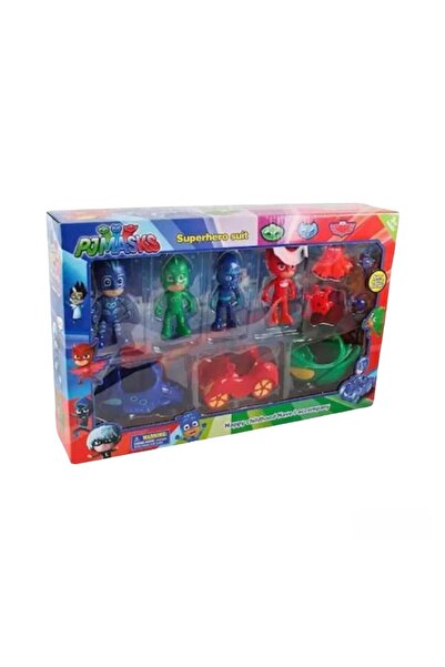 Virtual Trend Set of 4 Heroes in Pyjamas figurines with cars and fighting accessories, Virtual Trend®