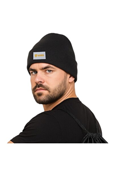 Vadodara - Men's Acrylic Beanie Black with Print