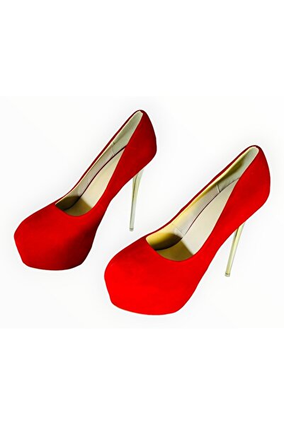 Vadodara VDC High Heel Platform Shoes, Red Velvet, 17 cm, EU 43