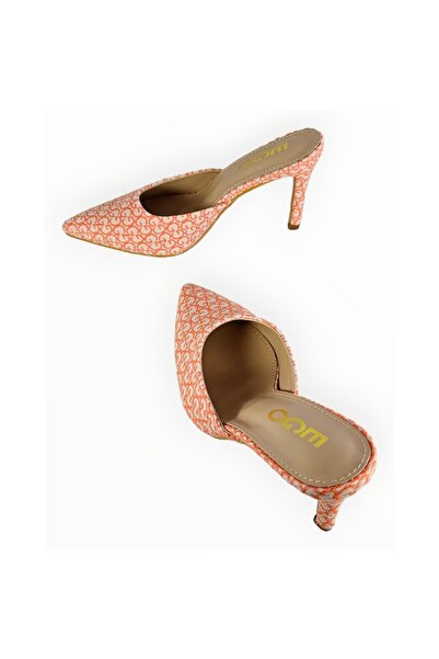 Ego Pantofi cu toc tip sapat, decupați, cu broderie portocalie, mărimea 39