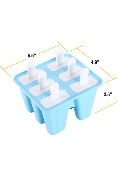 COOYA Popsicle Molds Silicone Ice Pop Mold for 6 Pieces, BPA Free, Homemade Frozen Dessert
