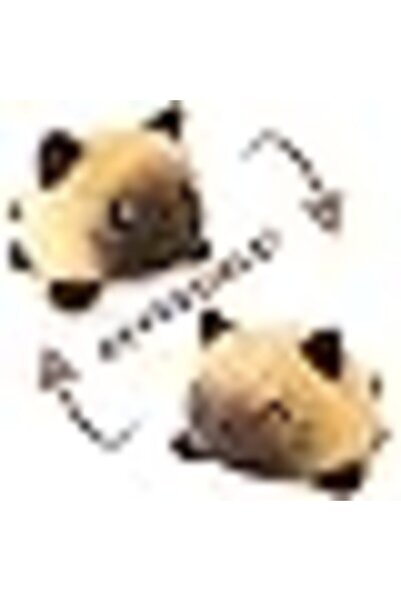 COOYA Cute Creative Toy Reversible Cat Plushie Siamese, Show Your Mood