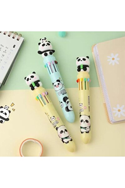 Generic Multi-colored fountain pen (10 colors) decorated with characters. 3 pieces
