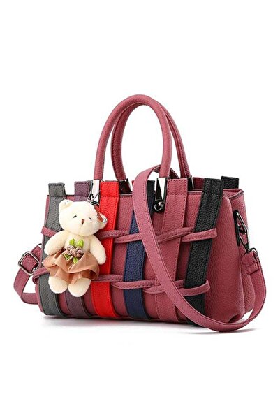 Generic Bear Striped Crossbody Bag Red
