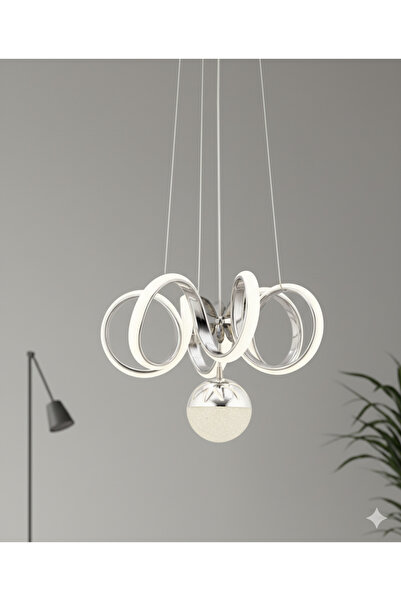 RSCOLLECTIONS Kıvrım Tekli Şeker Toplu Modern Oturması Led Avizesi Kumandasız...