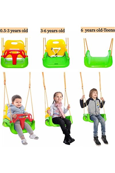 Generic 3-in-1 Baby Swing Seat: Anti-tip, Sturdy, Safe, Detachable Seat; Suitable for Infants and Toddlers; Green