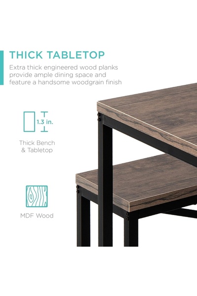 HXDream 3-Piece Bench Style Dining Furniture Set, simple and fashionable,Table set, Chairs set