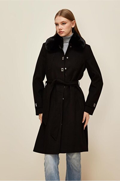 Alvina Fur Collar Detail Coat 90604